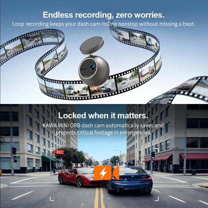 Dash Cam KAWA Tiny Video Recorder 2K Car DVR MINI ORB