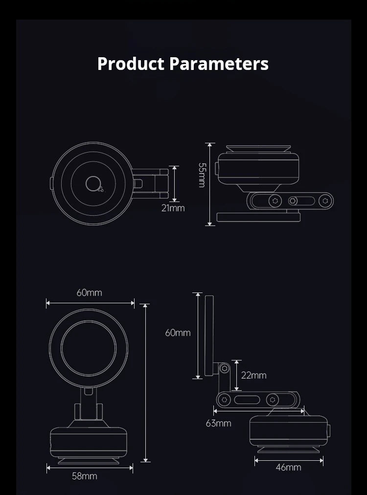 Magnetic Vacuum Adsorption Car Mount Mobile Phone Holder