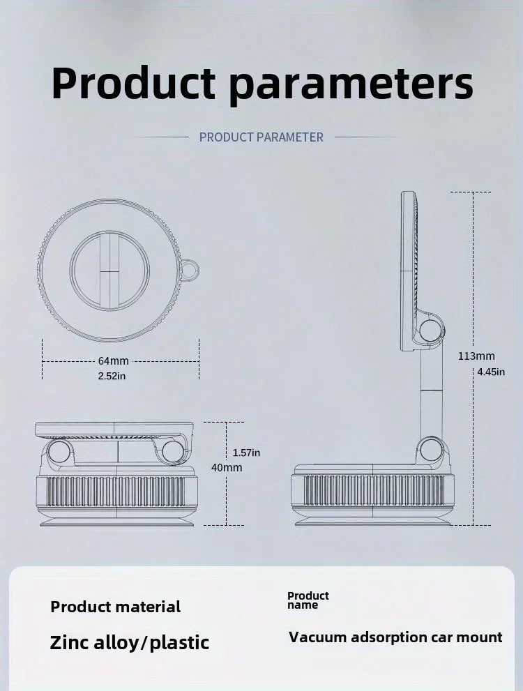 Adjustable Vacuum Magnetic Mount Car Phone Holder Upgrade