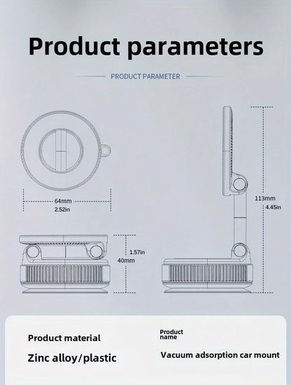 Adjustable Vacuum Magnetic Mount Car Phone Holder Upgrade