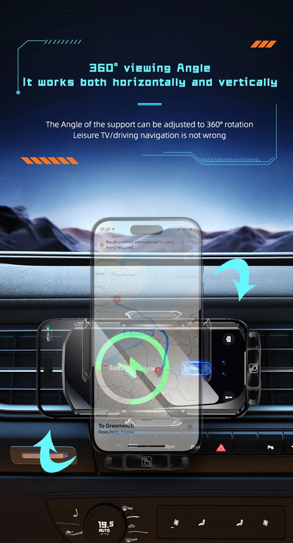 Wireless Car Phone Holder Stand 15W Fast Charge Touch Control