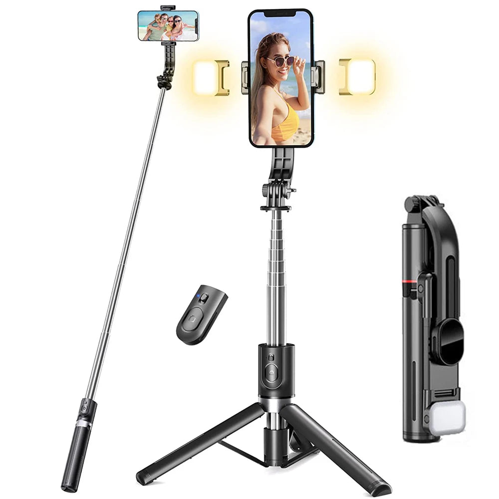 Extended Foldable Wireless Bluetooth Selfie Stick Tripod