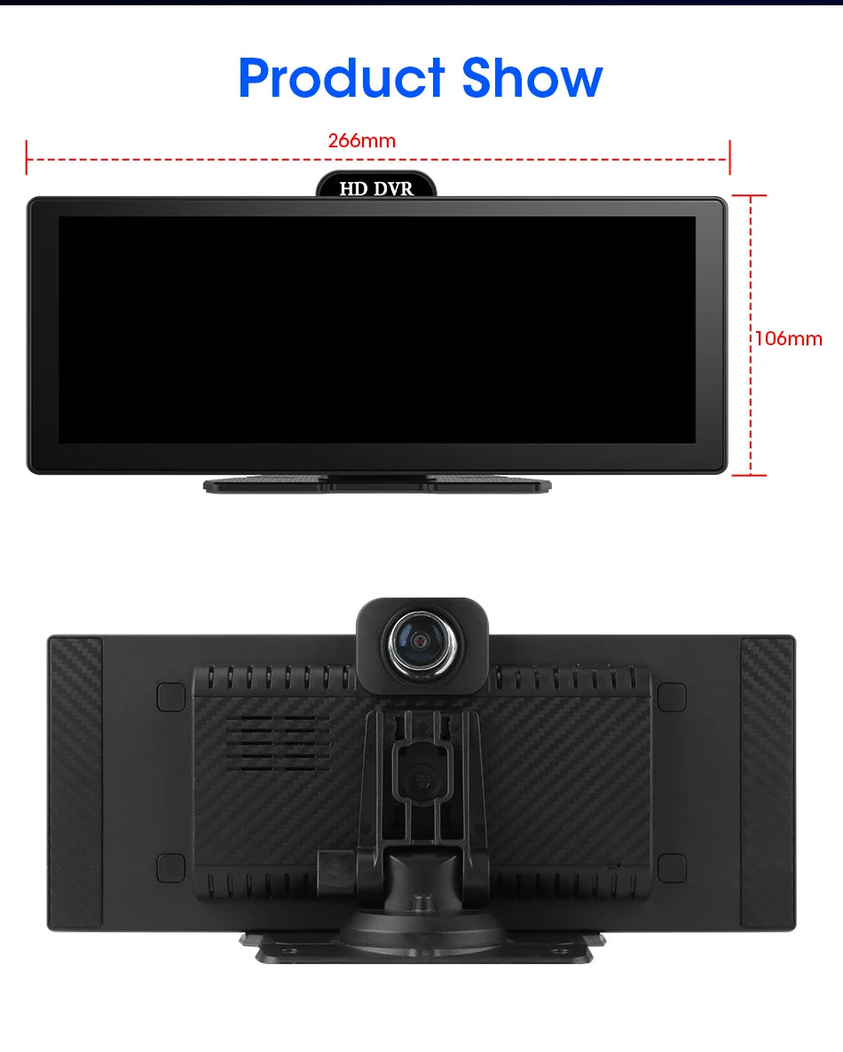 10/11.26 Inch 4K DVR Wireless CarPlay & Android Auto Dash Cam