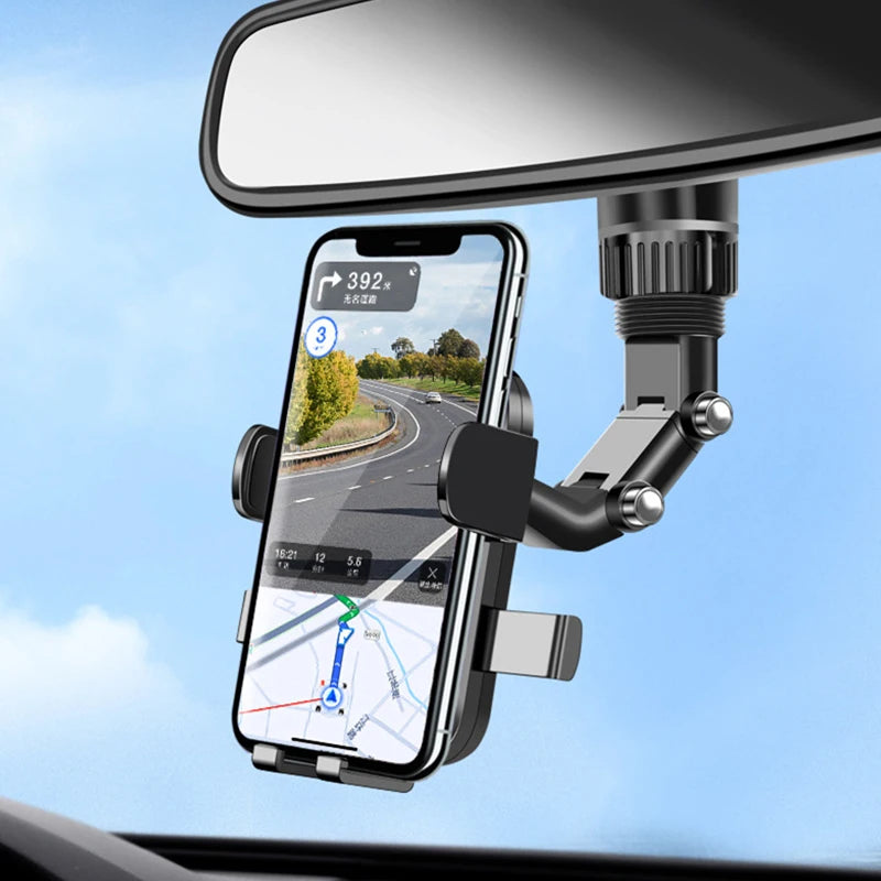 NewRearview Mirror Phone Holder For Car 360° Rotating Phone