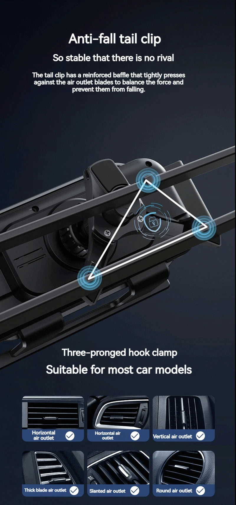 Universal Car Phone Wireless Charger Holder 360° Rotation Mount