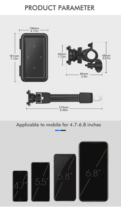 New Motorcycle Phone Holder 360 Degree Rotation Cell Phone Clamp