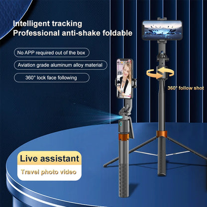 AI Face Tracking Tripod Intelligent Smart Selfie Stick Foldable