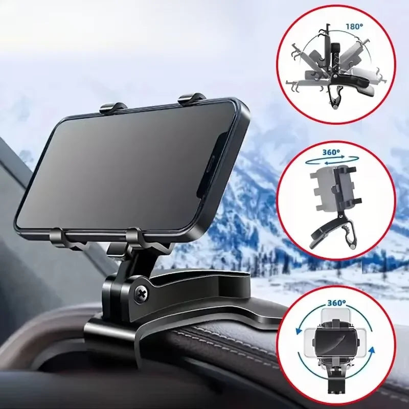 360 Degree Rotation Car Phone Holder Stand Universal Car Clip Mount