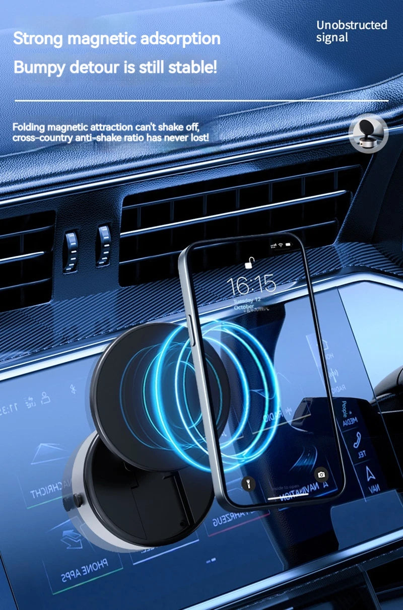 Electric Vacuum Suction Magnetic Car Phone Wireless Charger Holder