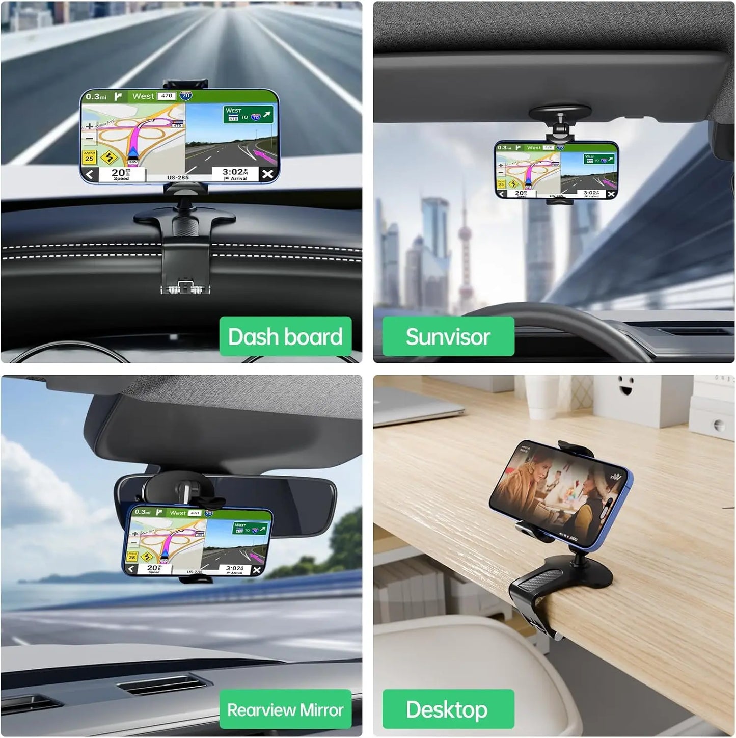 Phone Mount for Car Dashboard, 360 Degree Rotation Universal