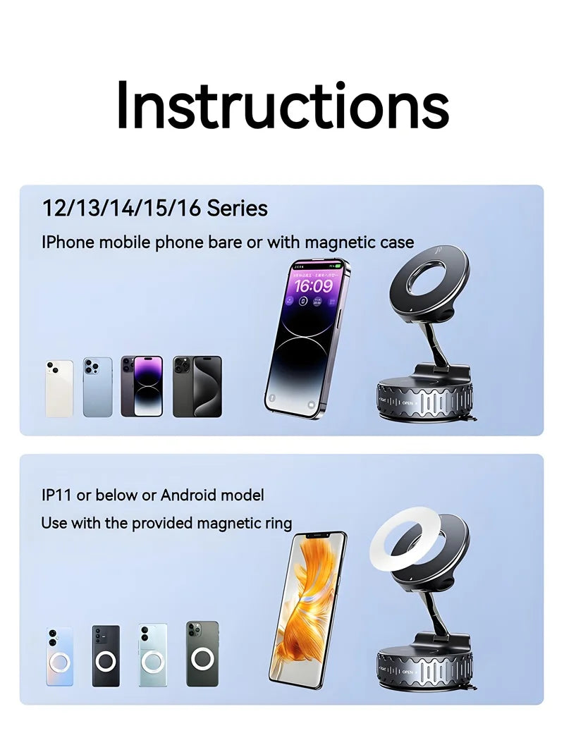 15W Universal Magnetic Car Phone Wireless Charger Holder