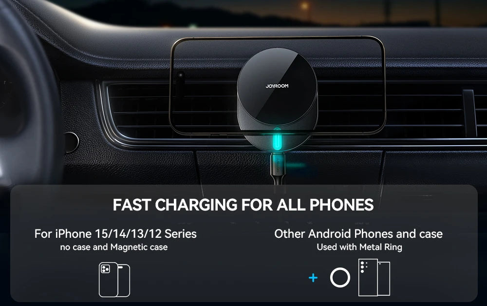 15W Magnetic Phone Holder Mount Charger Fast Wireless Car Charger