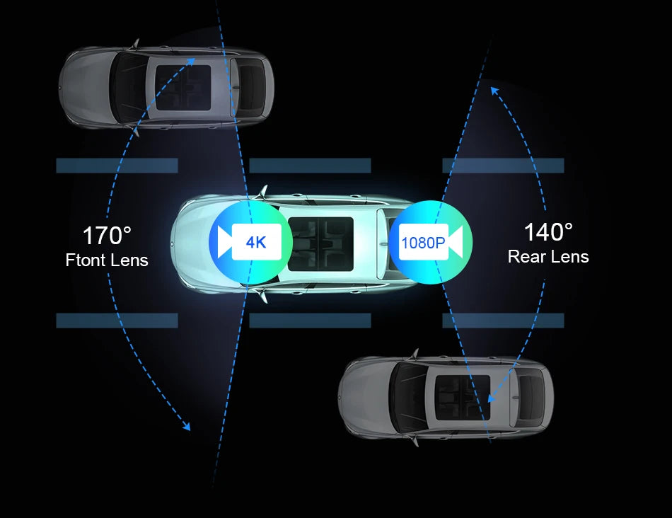 10/11.26 Inch 4K DVR Wireless CarPlay & Android Auto Dash Cam