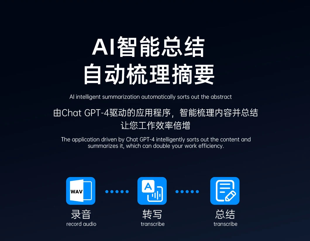 AI Voice Recorder Min Magnetic Powerd ChatGPT-4 App Translator