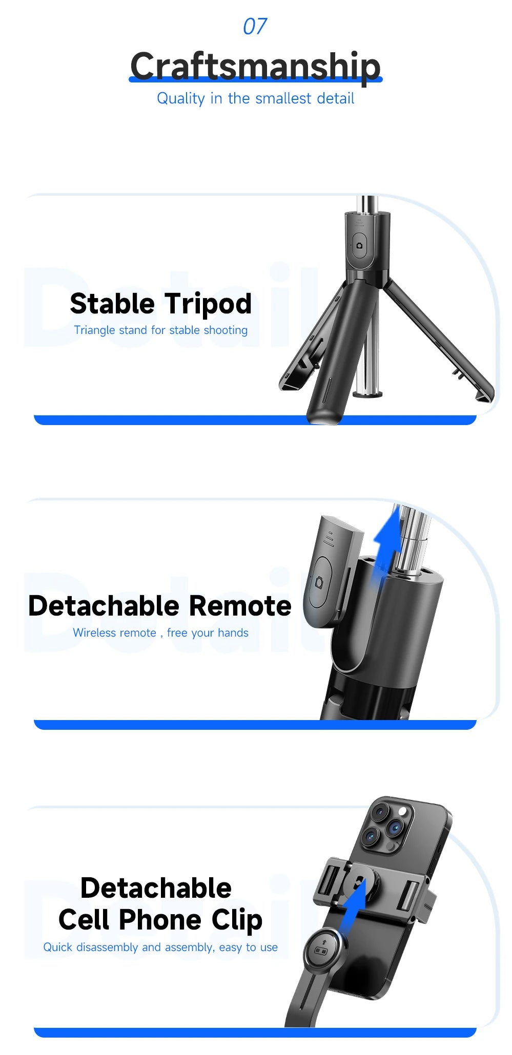 F01 Selfie Stick Portable Tripod Phone Stand