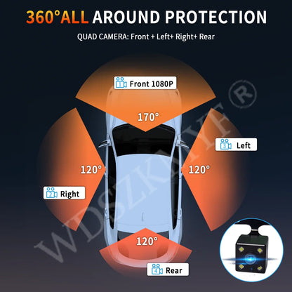 360°Auto Camera 1080P Video Recorder 3/4 Lens WIFI DashCam