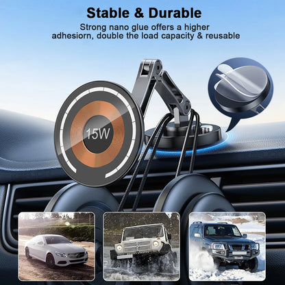 Magnetic Car Phone Holder Wireless Car Charger Mount Stand