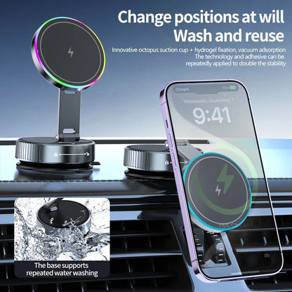 15W Wireless Car Charger Phone Holder Vacuum Suction Cup