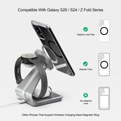 3 in 1 Wireless Charger Metal Stand for Samsung