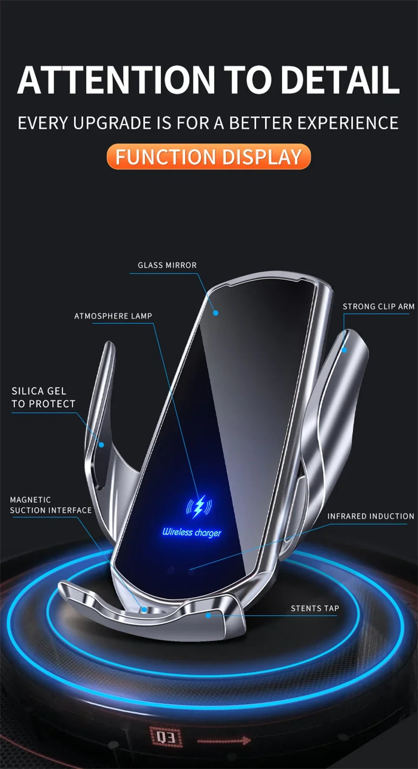 30W Car Wireless Charger Magnetic Automatic Car Mount