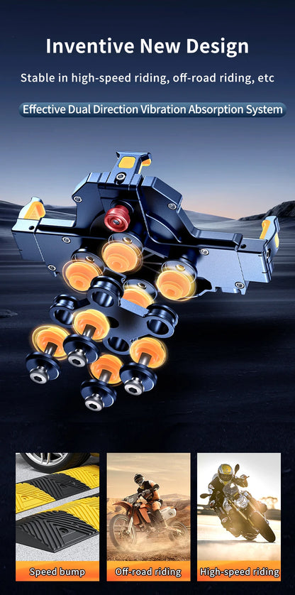 Universal  Motorcycle Phone Holder Alloy Anti-Shake 360° Adjustable