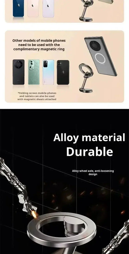 Alloy Folding Magnetic Car Compact Cell Phone Holder