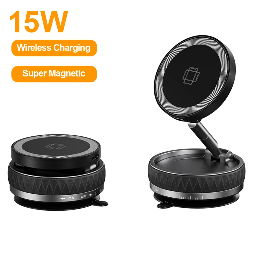 15W Wireless Car Charger Phone Holder Vacuum Suction Cup