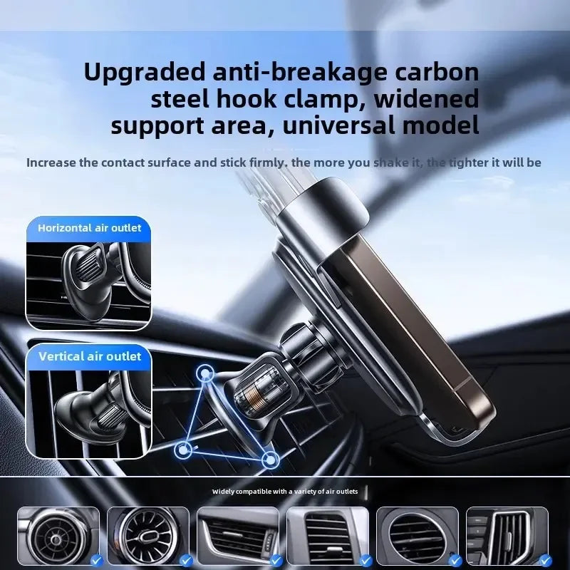 Wireless Car Charger Fast Charge Manual Clamping Air Vent