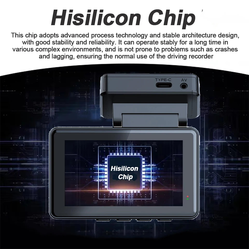 E-ACE Dash Cam 4K 3 Inch Mini Car Dvr Dual Lens