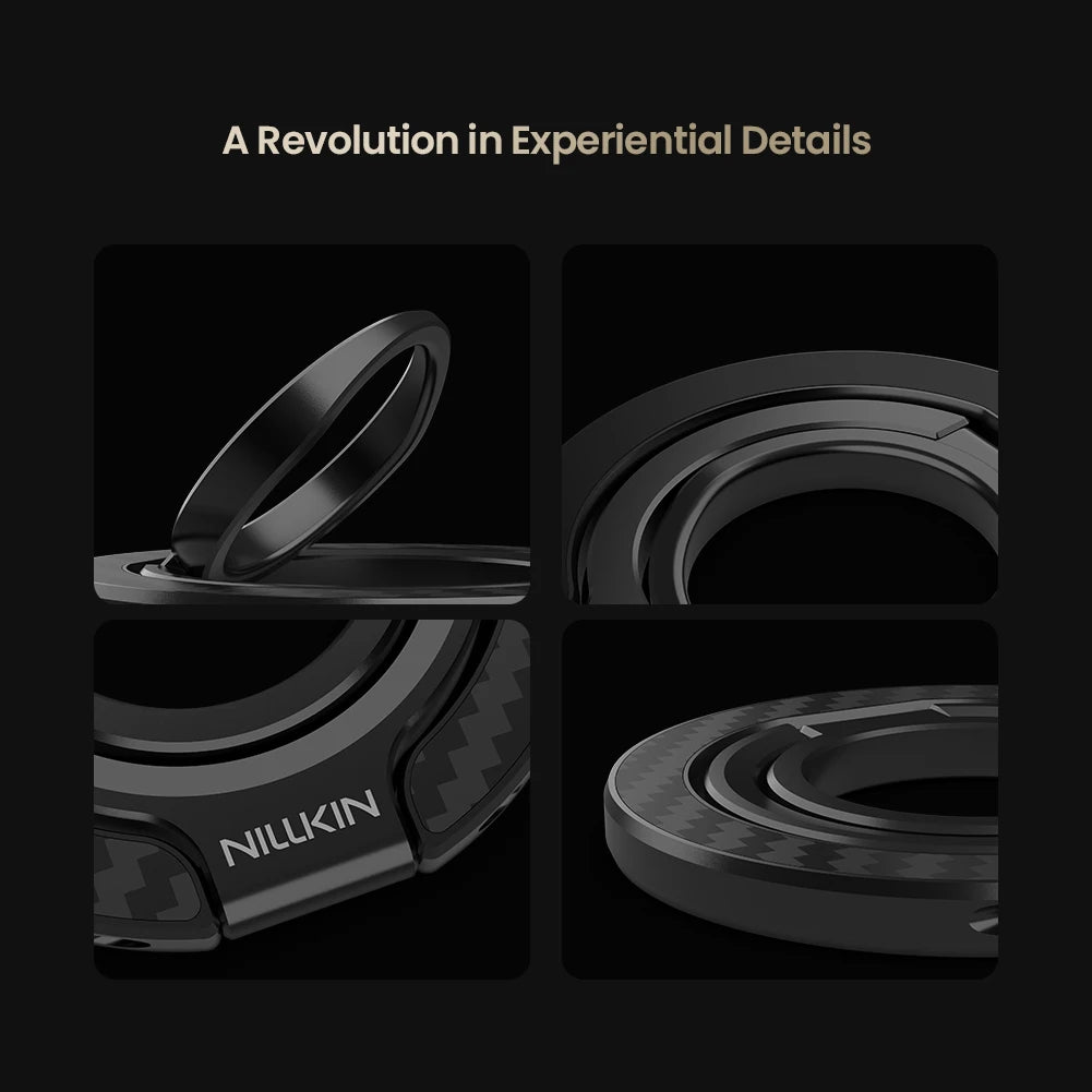 FiberSnap Magnetic Phone Ring Stand Aluminum 360° Rotation