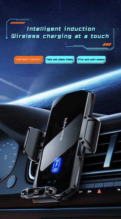 Wireless Car Phone Holder Stand 15W Fast Charge Touch Control