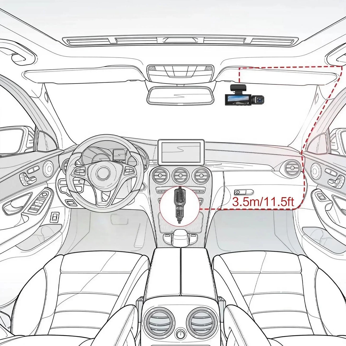 1080P HD Front Rear Dashcam 1 Count Dash Camera for Car