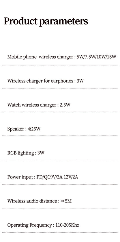 NEW 6 in 1 Desk Phone Holder with Wireless Charger