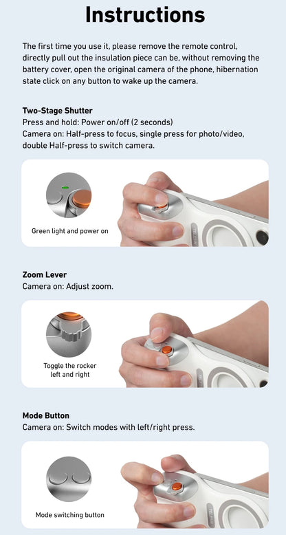 Fun Shot Magnetic Grip, Ergonomic Style Phone Camera Grip