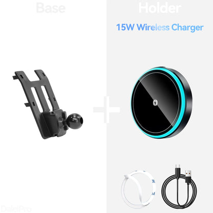 Car Phone Holder Wireless Charger Holder Phone Auto-Clamping