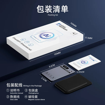 AI Voice Recorder Min Magnetic Powerd ChatGPT-4 App Translator