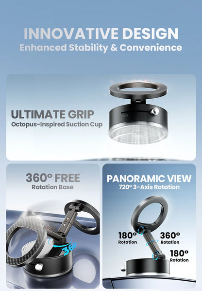 Vacuum Strong Magnetic Suction Foldable Phone Holder
