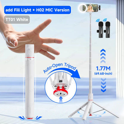 Bluetooth Selfie Stick Tripod Auto Pop-Up Foldable Holder