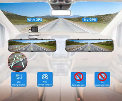4K Rearview Mirror Driving Recorder HD Night Vision Loop