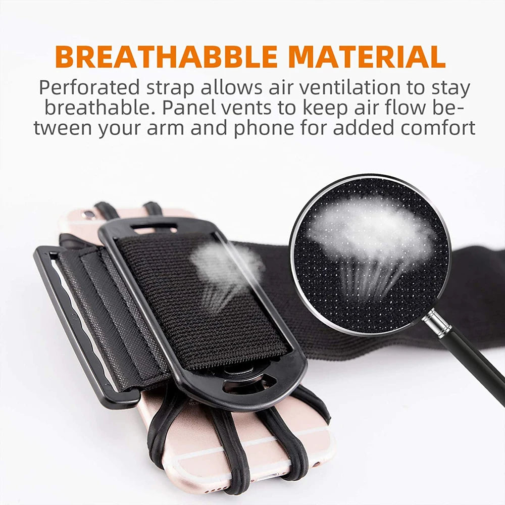 Running Wristband Phone Holder 360°Rotation Detachable Sports