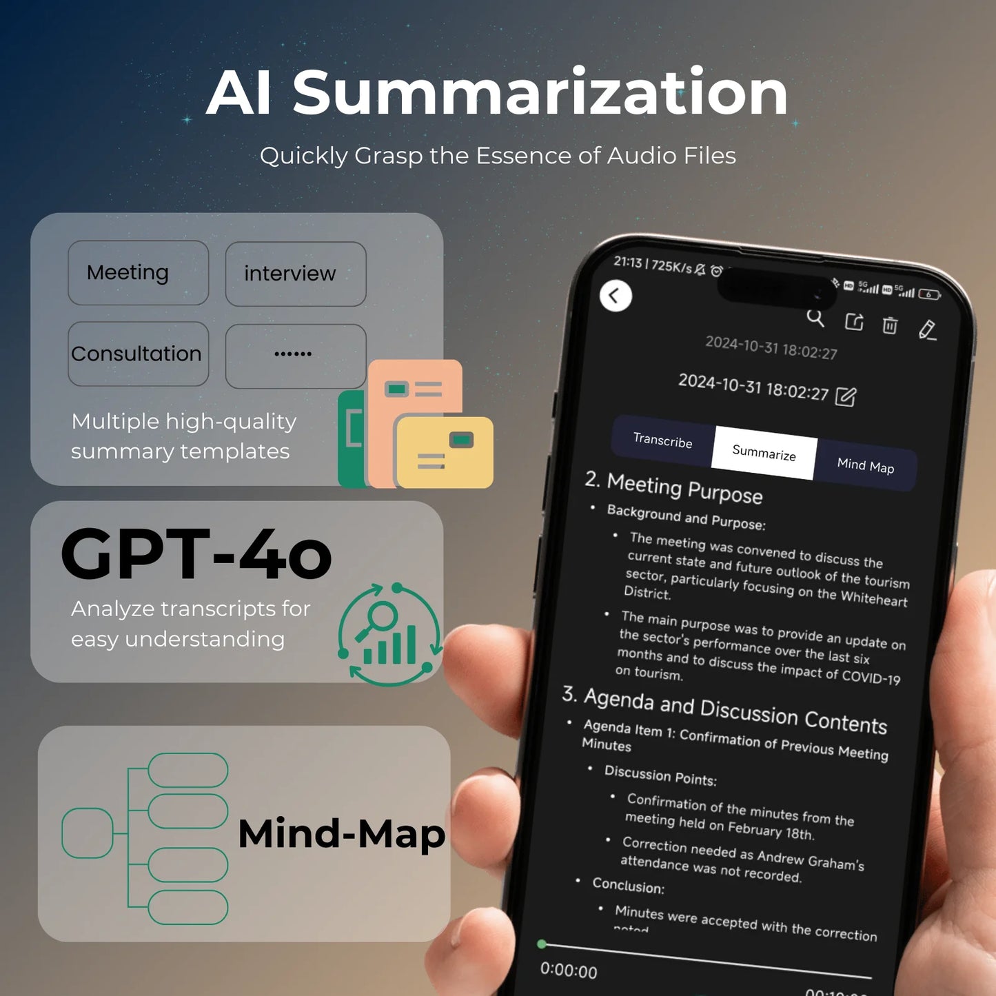 AI Voice Recorder transcription  Translation Summary