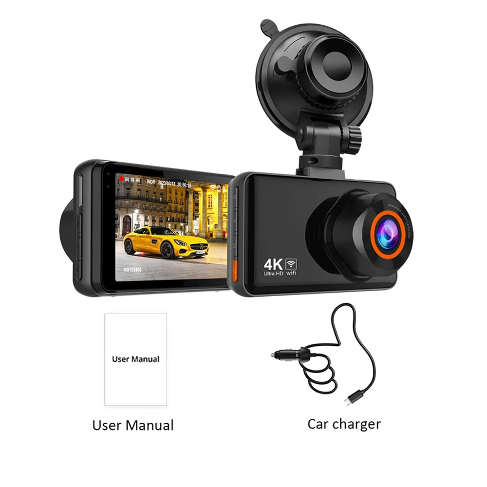 Dash Cam for Cars 4K Front or Rear Camera Car Dvr WIFI Car Camera
