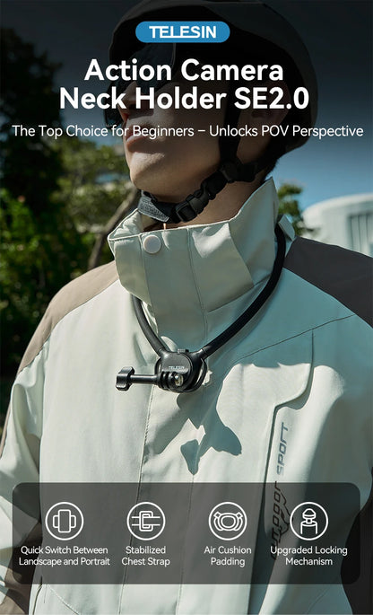 TELESIN Phone Action Camera 2 in 1 Neck Hold Mount