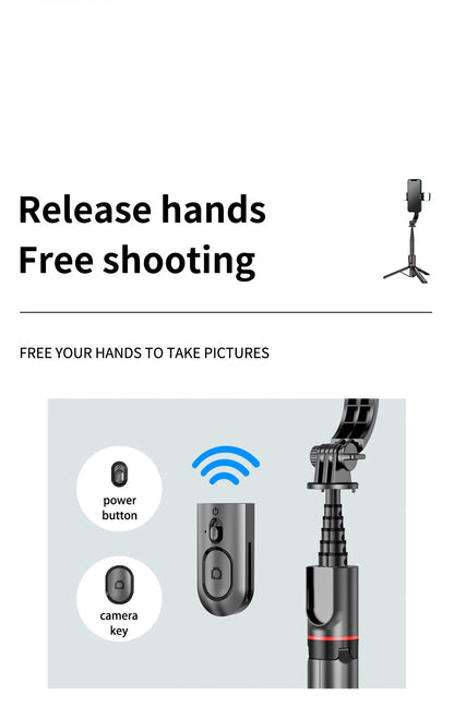 Extended Foldable Wireless Bluetooth Selfie Stick Tripod