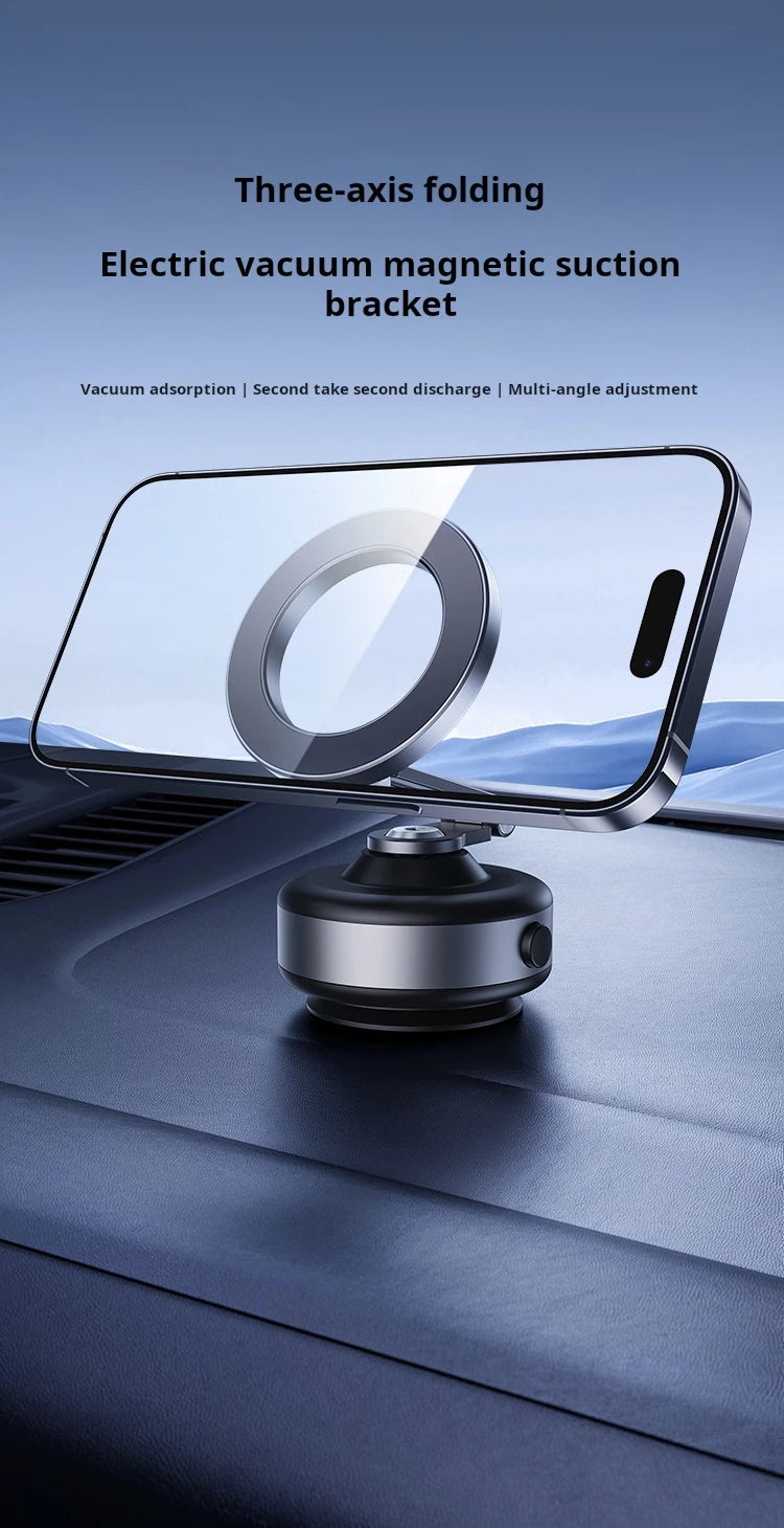 Magnetic Vacuum Adsorption Phone Car Holder Foldable
