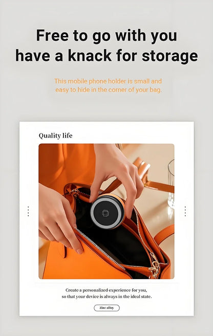 Vacuum Suction Magnetic Car Phone Holder Foldable Mirror