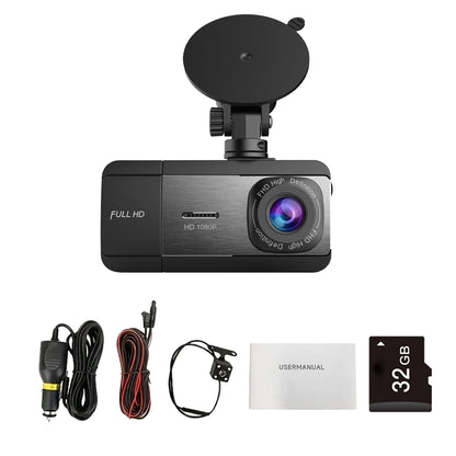 Newes 3Camera 1080P HD Dash Cam Hide Car Recording Camera