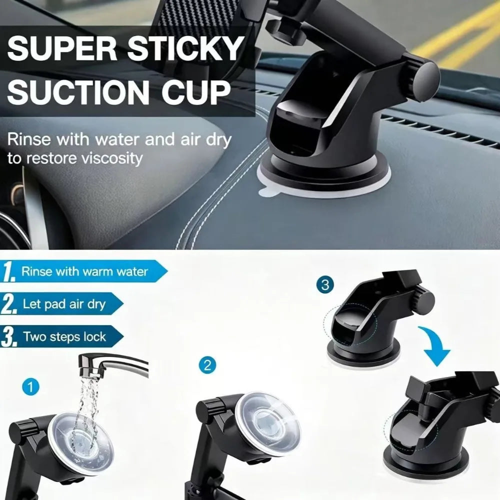 360° Rotatable Stable Car Phone Bracket Universal Windshield Suction Cup