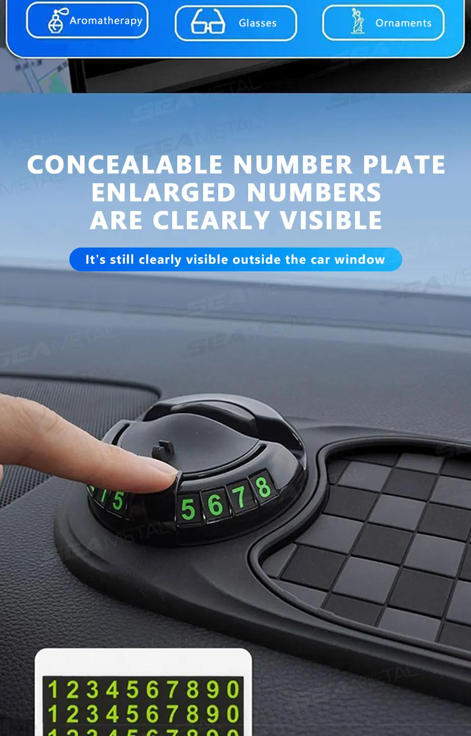 SEAMETAL Car Dashboard Phone Holder Hidden Plate