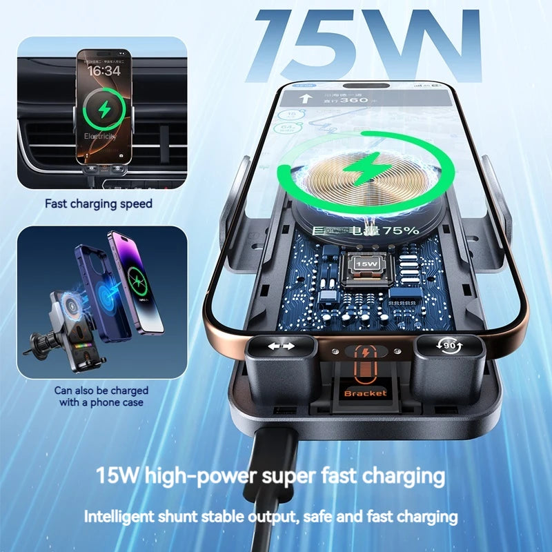 2025 New F18 Car Wireless Charger Holder